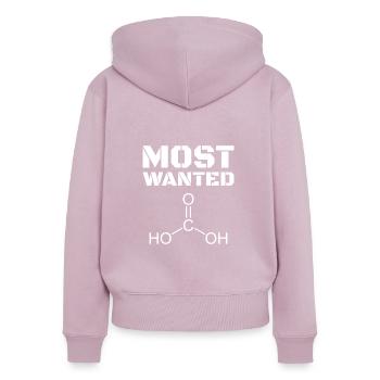 Acide carbonique H2CO3 le plus recherché - Sweat à capuche zippé Premium bio Femme - rose poudré - Dos - Julia (174cm)