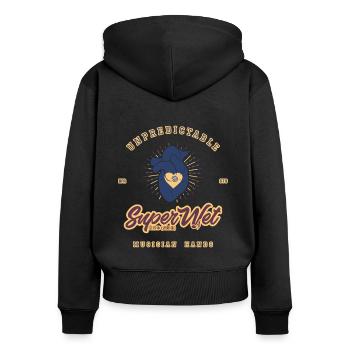 Unberechenbare Musikerhände βB (sauberer Stil) - Frauen Premium Bio Zip Hoodie - Schwarz - Hinten - Julia (174cm)
