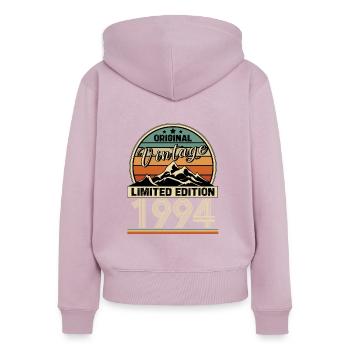1994 - Women's Premium Organic Zip Hoodie - dusky pink - Back - Julia (174cm)