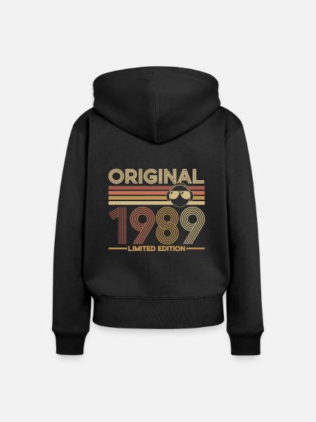 1989 - Frauen Premium Bio Zip Hoodie - Schwarz