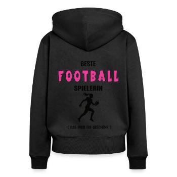 Football Spielerin Beste Footballerin Geburtstag - Frauen Premium Bio Zip Hoodie - Schwarz - Hinten - Julia (174cm)