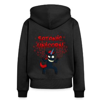 Satanic Unicorn - Women's Premium Organic Zip Hoodie - black - Back - Julia (174cm)
