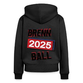 Brennball Spielerin Team Turnier Mannschaft 2025 - Frauen Premium Bio Zip Hoodie - Schwarz - Hinten - Julia (174cm)
