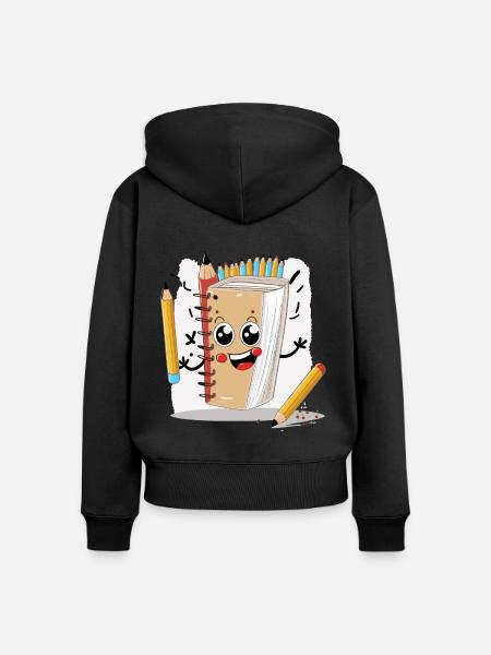 Der Sketch Master - Frauen Premium Bio Zip Hoodie - Schwarz