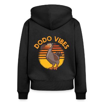 Dodo Mauritius Bird Dronte - Women's Premium Organic Zip Hoodie - black - Back - Julia (174cm)