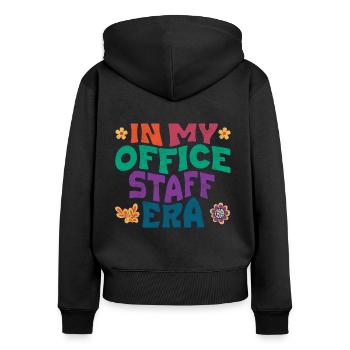 À l’époque où j’étais employé de bureau - Sweat à capuche zippé Premium bio Femme - noir - Dos - Julia (174cm)