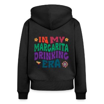 in my margarita drinking era - Frauen Premium Bio Zip Hoodie - Schwarz - Hinten - Julia (174cm)