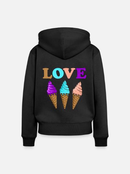 Eiscreme - Frauen Premium Bio Zip Hoodie - Schwarz