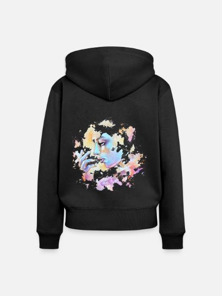 NEBEL TRAUM - Frauen Premium Bio Zip Hoodie - Schwarz