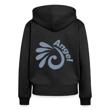 Canne à pêche - Sweat à capuche zippé Premium bio Femme - noir - Dos - Julia (174cm)