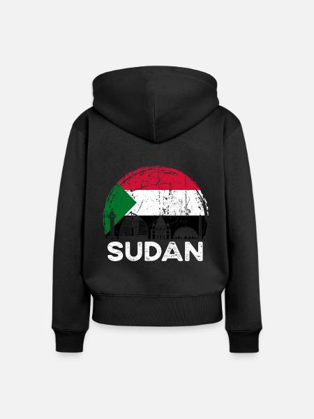 Sudan Afrika Geschenkidee - Frauen Premium Bio Zip Hoodie - Schwarz