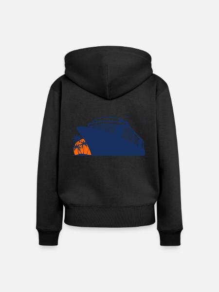 Kreuzfahrt, Kreuzfahrtschiff, Schiffsreise - Frauen Premium Bio Zip Hoodie - Schwarz