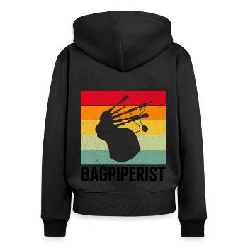 Citation de cornemuse pour les musiciens écossais et de cornemuse - Sweat à capuche zippé Premium bio Femme - noir - Dos - Julia (174cm)