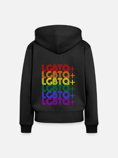 LGBTQ+ - Frauen Premium Bio Zip Hoodie - Schwarz