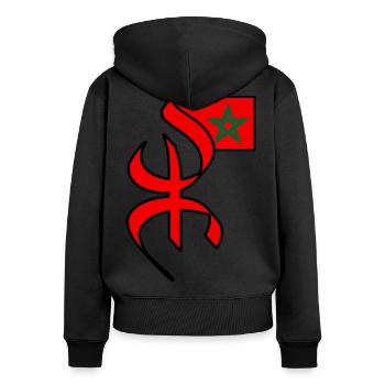 Amazigh Morocco - Women's Premium Organic Zip Hoodie - black - Back - Julia (174cm)