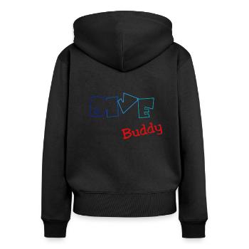 Tauchen - Frauen Premium Bio Zip Hoodie - Schwarz - Hinten - Julia (174cm)