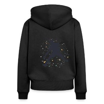 Cadeau de jeu de balle de badminton sport badminton - Sweat à capuche zippé Premium bio Femme - noir - Dos - Julia (174cm)