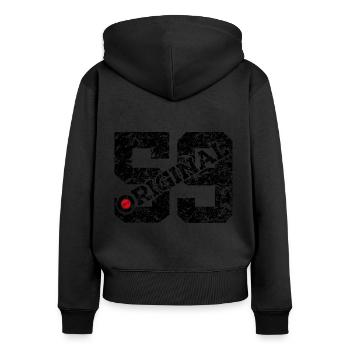 67. GEBURTSTAG 67 JAHRE ORIGINAL 1959 - Frauen Premium Bio Zip Hoodie - Schwarz - Hinten - Julia (174cm)