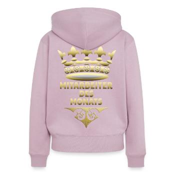 Mitarbeiter des Monats - Frauen Premium Bio Zip Hoodie - Altrosa - Hinten - Julia (174cm)