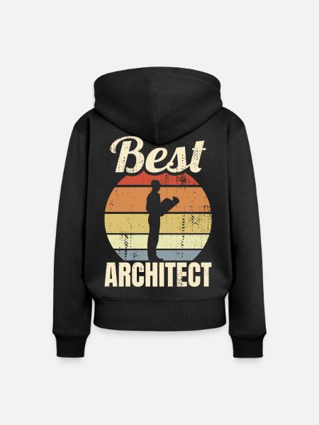 Toller Architekt - Frauen Premium Bio Zip Hoodie - Schwarz