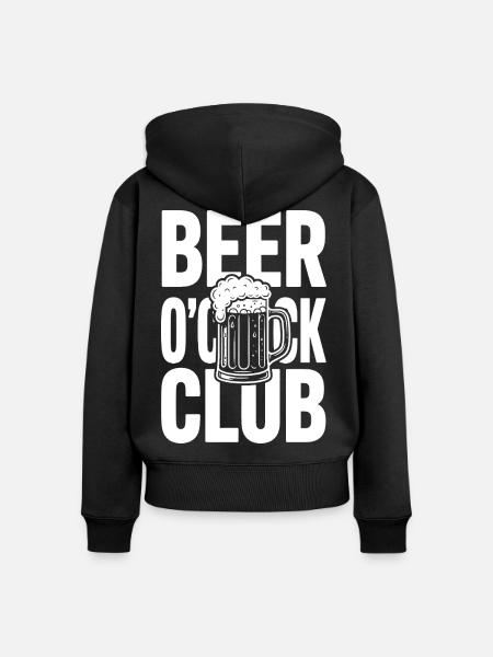 Beer O’Clock Club - Frauen Premium Bio Zip Hoodie - Schwarz