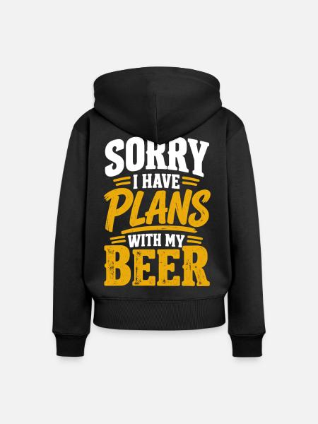 Bier Bierdesign Bierliebe Hopfen Geschenk - Frauen Premium Bio Zip Hoodie - Schwarz