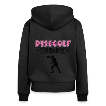 Discball Rentnerin Discballerin Rente Ruhestand - Frauen Premium Bio Zip Hoodie - Schwarz - Hinten - Julia (174cm)
