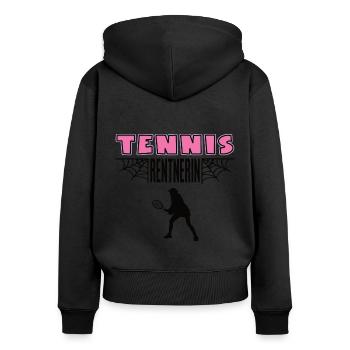 Tennis Rentnerin Tennisspielerin Rente Ruhestand - Frauen Premium Bio Zip Hoodie - Schwarz - Hinten - Julia (174cm)