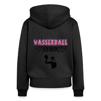 Wasserball Rentnerin Wasserballerin Rente Spiel - Frauen Premium Bio Zip Hoodie - Schwarz - Hinten - Julia (174cm)