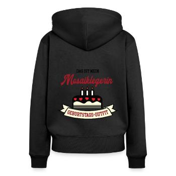 Geburtstag Mosaiklegerin Mosaikleger Frau Handwerk - Frauen Premium Bio Zip Hoodie - Schwarz - Hinten - Julia (174cm)