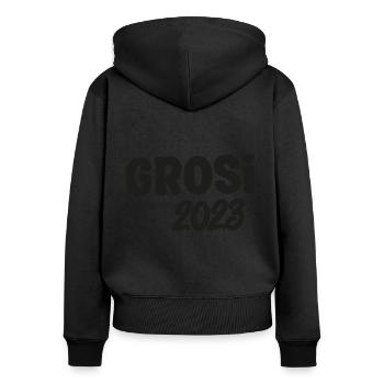 Grosi 2023 Hallo Oma Schweiz Schweizer Oma - Frauen Premium Bio Zip Hoodie - Schwarz - Hinten - Julia (174cm)