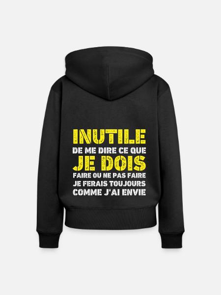 Ich mache, was ich will - Frauen Premium Bio Zip Hoodie - Schwarz