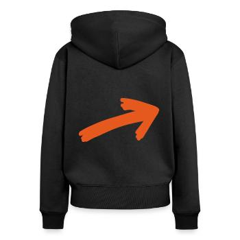 Conception de flèche - Sweat à capuche zippé Premium bio Femme - noir - Dos - Julia (174cm)