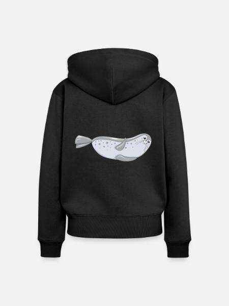 Robbe - Frauen Premium Bio Zip Hoodie - Schwarz
