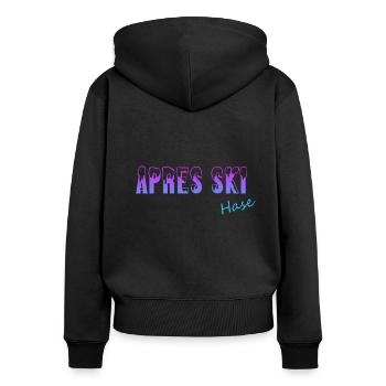 Apres Skihase - Frauen Premium Bio Zip Hoodie - Schwarz - Hinten - Julia (174cm)