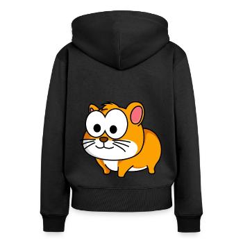 Hamster Comic Animal - Women's Premium Organic Zip Hoodie - black - Back - Julia (174cm)