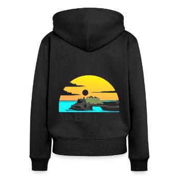 Bali - Sweat à capuche zippé Premium bio Femme - noir - Dos - Julia (174cm)