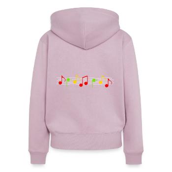Reggae Musique Afrique Jamaica Rastafari - Sweat à capuche zippé Premium bio Femme - rose poudré - Dos - Julia (174cm)