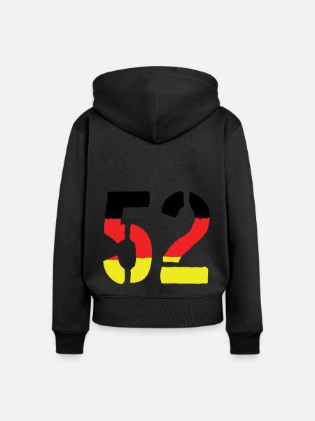 52 Zahl Symbol Germany - Frauen Premium Bio Zip Hoodie - Schwarz