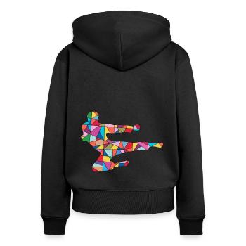 Taekwondo Kampfsport Kickboxer Jungen Karate - Frauen Premium Bio Zip Hoodie - Schwarz - Hinten - Julia (174cm)