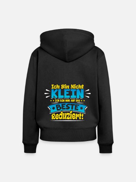 Ich bin nicht Klein - Frauen Premium Bio Zip Hoodie - Schwarz