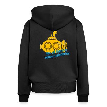 sous-marin jaune - Sweat à capuche zippé Premium bio Femme - noir - Dos - Julia (174cm)