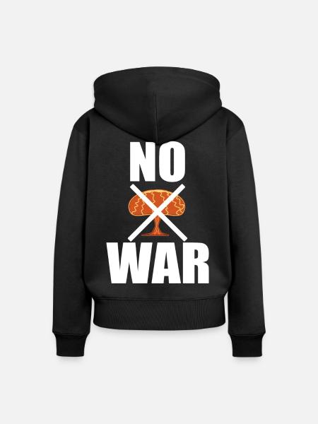 No War Kein Krieg - Frauen Premium Bio Zip Hoodie - Schwarz