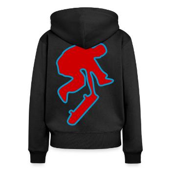 Skateboard Skater Skateboarder Skate - Frauen Premium Bio Zip Hoodie - Schwarz - Hinten - Julia (174cm)