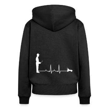 RC Car Brushless ferngesteuert - Frauen Premium Bio Zip Hoodie - Schwarz - Hinten - Julia (174cm)