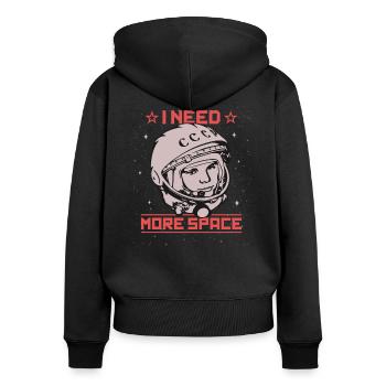 Gagarin - I Need More Space Kosmonaut Astronaut - Frauen Premium Bio Zip Hoodie - Schwarz - Hinten - Julia (174cm)
