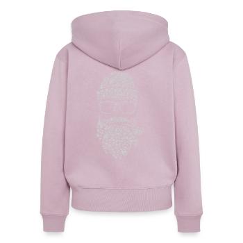 Oiseaux barbe - Sweat à capuche zippé Premium bio Femme - rose poudré - Dos - Julia (174cm)