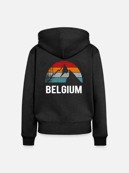 belgium belgien - Frauen Premium Bio Zip Hoodie - Schwarz