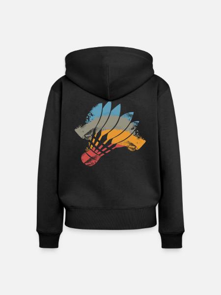 badminton - Frauen Premium Bio Zip Hoodie - Schwarz