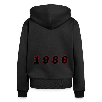 1986 Year Number - Women's Premium Organic Zip Hoodie - black - Back - Julia (174cm)